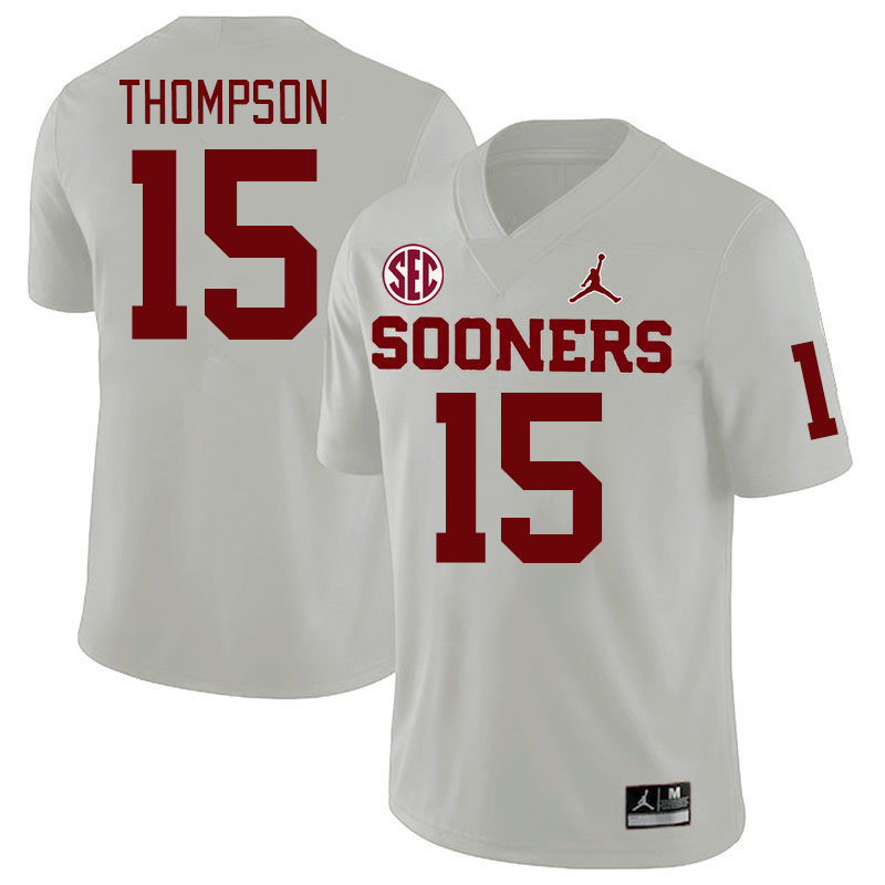 Men #15 Brenen Thompson Oklahoma Sooners 2024 SEC Conference College Football Jerseys-White